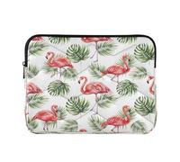 Flamingos Tropical Palm Leaves Sleeve for Laptop, Quilted 15.6 Inch Laptop Case for Women