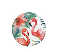 Flamingos Watercolor Tropics Car Air Fresheners 6 Pcs, Funny Hanging Car Air Fresheners Cute Long Lasting Scented Mirror Hanging Decoration Ornaments Gift Interior Decor Accessories For Men Women