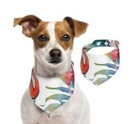 Flamingos Watercolor Tropics Dog Bandanas,Summer Bandanas for Dogs Washable Adjustable Dog Triangle Scarf Bibs Cute Pet Bibs for Medium Large Dogs Puppy and Cats Large