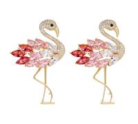Flamingos Wild Animal Brooch Lapel Pin Women's Rhinestone Crystal Graceful Enamel Bird Brooch Brooch Pin for Women Girls Fashion Dress Hat Bag Suit Tie Wedding Accessories Jewelry Gift for Women Girls