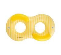 Flamingueo Adult Swim Ring - Swimming Ring - Donut Shape - 2 Drink Holders - Double Valve - Durable PVC - Yellow
