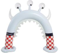 Flamingueo Inflatable Pool Mat, 2-Way Sprinkler, Monster Design, Durable PVC, Simple Valve (140 x 55 x 180 cm)