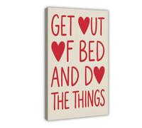 Flamint Get Out Of Bed And Do The Things Motivational Canvas Poster for Dorm Room Decor Gift