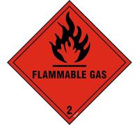 Flammable Gas - Dangerous Substances Magnet - Durable, High-Visibility UK Compliance Sign (100x100mm, 2)