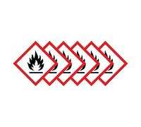 Flammable Warning Hazard Diamond Multi Pack 100mm x 100mm Strong Adhesive Vinyl Stickers for Safety (6)