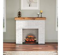 Flamme 23"/58Cm Portable Basket Electric Fire, 1Kw-2Kw Heater, Log Set, Crackling Sound Effect, Remote