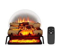 FLAMME 23’’/58cm Portable Basket Electric Fire, 1000W/2000W Heater, White Birch Log Set, Crackling Sound Effect, Remote Control