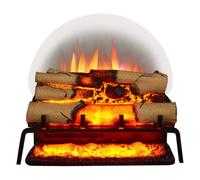 FLAMME 23 inch Electric Basket Fire, Log Set, Remote Control, White Birch | 2kW Heater (1kW/2kW), 3 Flame Colours, Crackling Sound, Log Set Included, Remote Control, For Inglenooks & Open Fireplaces
