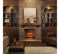 Flamme 23" Portable Basket Electric Fire 1Kw 2Kw Heater White Birch Log Set Crackling Sound Effect Remote Control