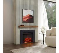 FLAMME 24" Freestanding Electric Fireplace Insert, Innsbruck, Black | Suitable for Media Wall or Mantel Surround, With 1kW-2kW Fireplace Heater, 5 Dimmable LED Flame Options, Remote Control