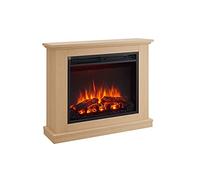 FLAMME 32" Freestanding Electric Fireplace surround, Ashbourne, Natural Oak