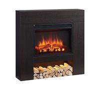 FLAMME 37" Beadell Electric Fireplace Suite Espresso Oak Colour Includes 2000w Heater with Glass Fronted Flame Effect, Remote Control