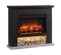 FLAMME 39" Beadell Electric Fireplace Suite Espresso Oak Colour Includes 2000w Heater with Glass Fronted Flame Effect, Remote Control