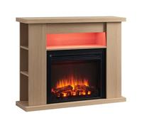 FLAMME 43" Freestanding Electric Fireplace Suite, Lipson, Natural Oak