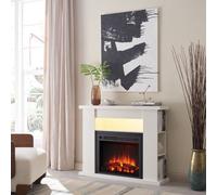 Flamme 43" Lipson Freestanding Fireplace Suite White Multiple Colours Available