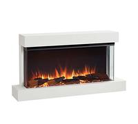 FLAMME 43" Wall Mounted Electric Fireplace, Knighton, White