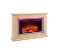 FLAMME 47" Freestanding Electric Fireplace Suite, Evora, Natural Oak