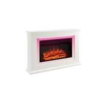FLAMME 47" Freestanding Electric Fireplace Suite, Evora, White