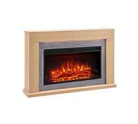 FLAMME 47" Freestanding Electric Fireplace Suite, Madura, Natural Oak