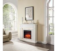 Flamme 48" Beaumont Freestanding Electric Fireplace Suite White Multiple Colours Available