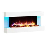 FLAMME 50" Wall Mounted Electric Fireplace, Kingston, White