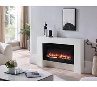 Flamme 55" Carmaux Freestanding Electric Fireplace Suite, 3 Flame Colours, 2000W Heater, White