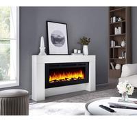 Flamme 63" Carmaux Freestanding Electric Fireplace Suite, 3 Flame Colours, 2000W Heater, White Multiple Colours Available