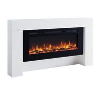 FLAMME 63" Freestanding Electric Fireplace Suite, Carmaux, White