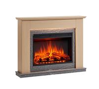 FLAMME Valenza 44" Natural Oak Electric Fireplace Suite with Surround and 2kW Heater