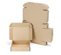 Flamorrow Brown 8 x 6 x 2 Inches Corrugated Shipping Box, Pack of 25 for Small Business