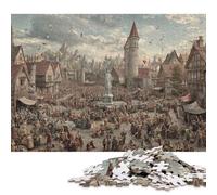 Flanders 1000 Pieces Wooden Jigsaw Puzzles Adults Fun Home Decoration Toy Intellectual Game Stress Relief Toy Education Game Relaxation And Intelligence 1000pcs (75x50cm)