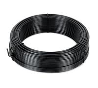 Flandria 2.7mm x 50m PVC Coated Black Tension Wire for Fixing Fence Repair Wire Mesh