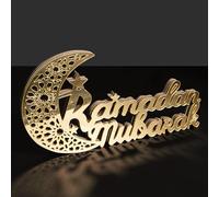 flangairy Ramadan Mubarak Sign Eid Mubarak Decorations For Home 2024 Wooden Moon Islamic Mosque Muslim Table Top Centerpiece Gold Wood Acrylic Stand Letters Indoor Decor Ramadan Arabic Gifts