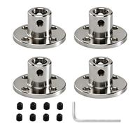 Flange Coupling Connector, 8 mm Flange Coupling Shaft Connector, with 8 Pieces Mounting Screw and 1 x M4 Hex Key, Shaft Axis Fittings for DIY RC Model Engines, Pack of 4