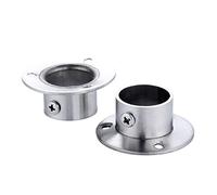Flange Coupling Connector,Flange Coupling, 2pc 19/22/25/32mm Stainless Steel Wardrobe Rail Support Closet Rod Flange Bracket Clothes Rod Seat (Size : 22mm)(25mm)