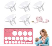 Flange Insert Nipple Rulers,Breast Flange Inserts Measuring Tool Flange Insert for Momcozy MFCGHXR Flange Inserts 7 Pcs Flange Inserts, 13/15/17/19/21mm Silicone Breast Pump