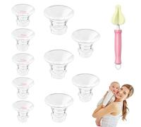 Flange Inserts for Breast Pump, 11-Piece Flange Sizing Kit with Nipple Brush, Breast Pump Flange Insert Set with 13mm, 15mm, 17mm, 19mm, 21mm Sizes, Adjustable Fit for Various Nipple Sizes During Pump