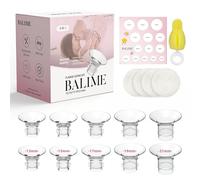 Flange Inserts for Breast Pump, BALIME 10PCS Flange Insert 13/15/17/19/21mm for 24mm Flange of Most Pump, Breast Pads, Nipple Measurement Card,Compatible with Medela Elvie Momcozy Spectra Bellababy