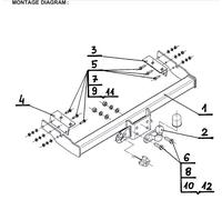 Flange Neck Tow Bar For TOYOTA RAV-4 I (1994-2000) T-185
