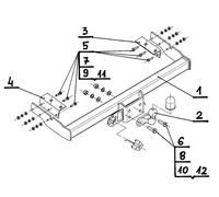 Flange Neck Tow Bar For TOYOTA RAV-4 I (1994-2000) T-185