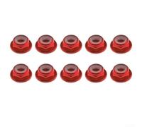 Flange Nuts, 10Pcs 4mm Aluminium Alloy Nylon Insert Self-Locking Hex Nuts for RC Model Cars Trucks Buggies Wheels Assembly(Red)