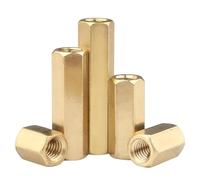 Flange nuts, hex nuts Brass hexagonal coupling nuts, pack of 10, M2-M6, 3-100 mm(M4*70)
