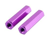 Flange nuts, hex nuts Long Hex Coupling Nuts Aluminum Alloy M3 6mm-60mm Multicolor 10-Pack(Purple,M3x30H5mm)