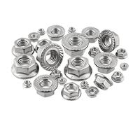 Flange Nuts with Locking Tooth M6 DIN 6923 Stainless Steel Nuts Locking Tooth Nuts Folding Nuts Hex Nuts with Flange M6 Pack of 100