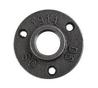 Flange Practical Universal Durable Flange Iron Black Wall Mounted 1/2 3/4 Anti-Rust Axial Type(4 Points for Three)