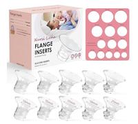 Flange Sizing Kit with 10PCS Flange Inserts 13/15/17/19/21mm and Nipple Measurement Tool for Flanges, Silicone Breast Pump Flange Insert Kit for 24mm Most Pumps, Pumping Breastfeeding Essentials Kit