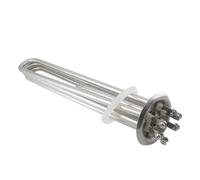 Flange Type Water Heater Element AC380V Flange Diameter 63mm Stainless Steel Water Heating Element For Water Boiler 6KW/9KW/12KW (Color : 9KW 328mm, Size : 380V)