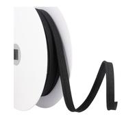 Flanged 10mm wide piping cord 2 mm 100% Cotton bias binding cut - Per Metre - Black