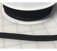 Flanged 10mm wide piping cord 2 mm 100% Cotton bias binding cut - Per Metre - Black
