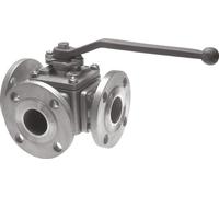 Flanged Ball Valve 3-Way T4-port DN50 PN16 Stainless Steel
